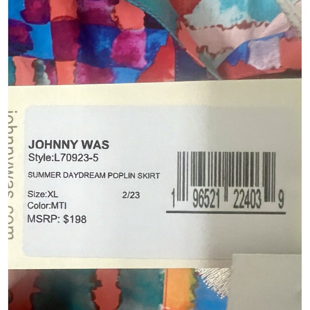 Johnny Was Summer Daydream Maxi Skirt Cotton Poplin XL NWT Boho - Picture 9 of 9